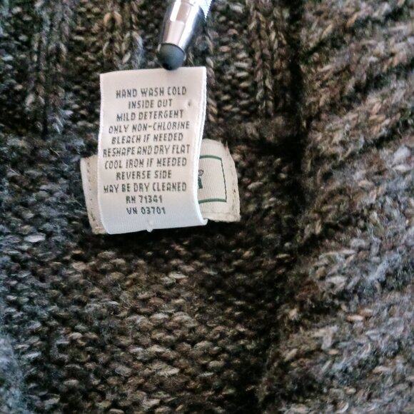 LL Bean Wool Blend Button Up Turtle Neck Cardigan Sweater Fishermen Womens Small - Picture 4 of 7